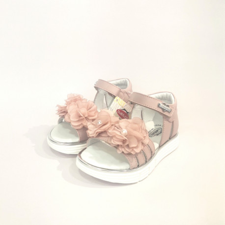 Sandalo BALDUCCI bambina modCITA5303 col ROSA con applicazioni di rose
