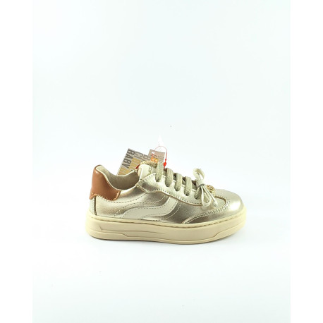 Balducci sneakers bambina pelle colore platino tallone marrone